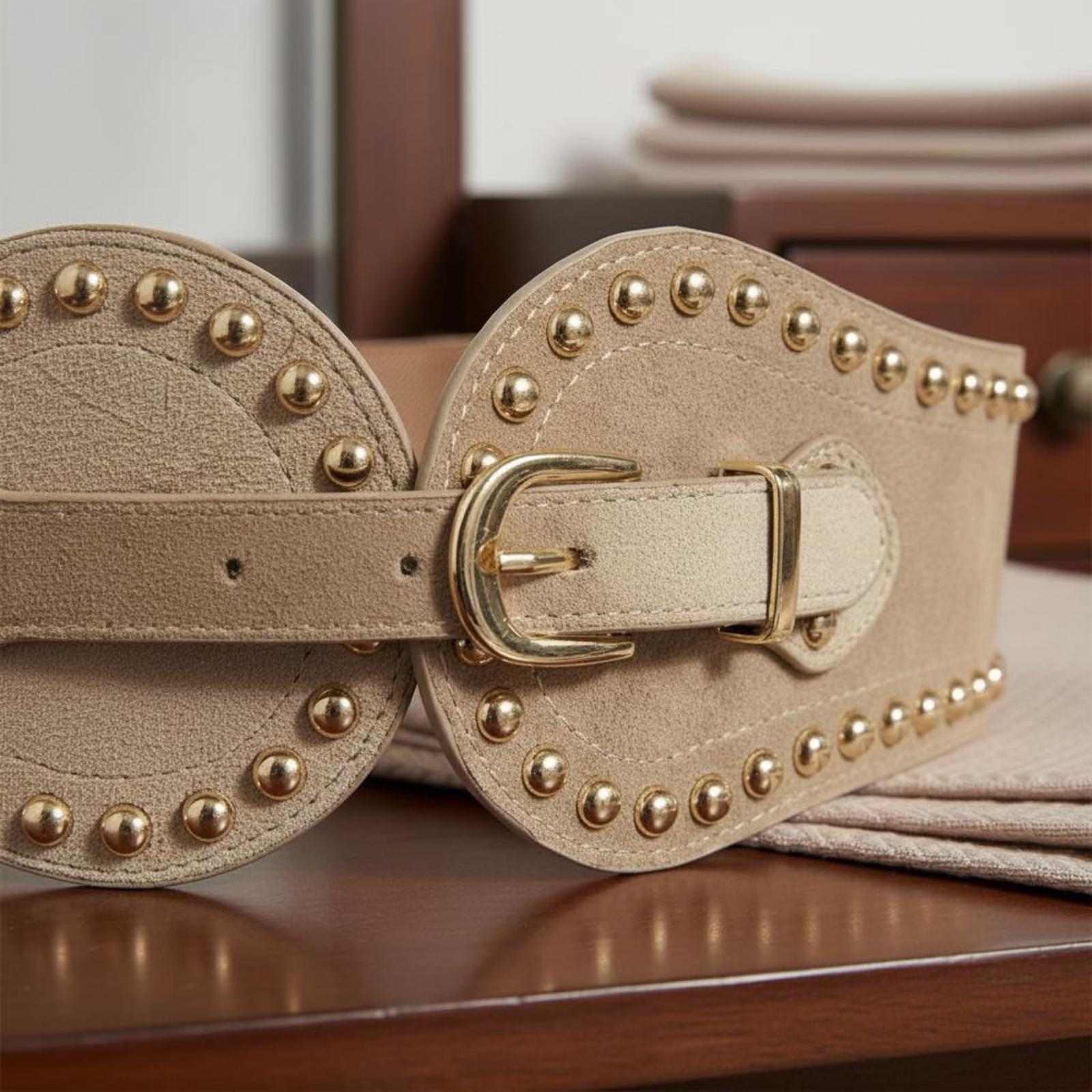Leather Work Jeans - Ceinture élastique pour femmes, en similicuir