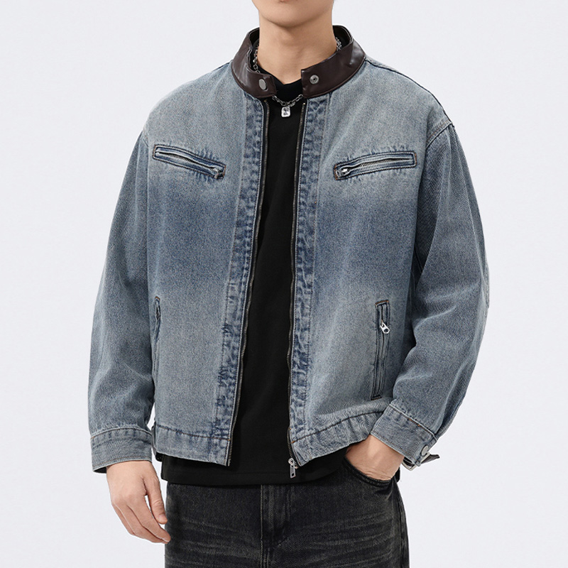 Leather Work Jacket - Veste en jean pour homme avec