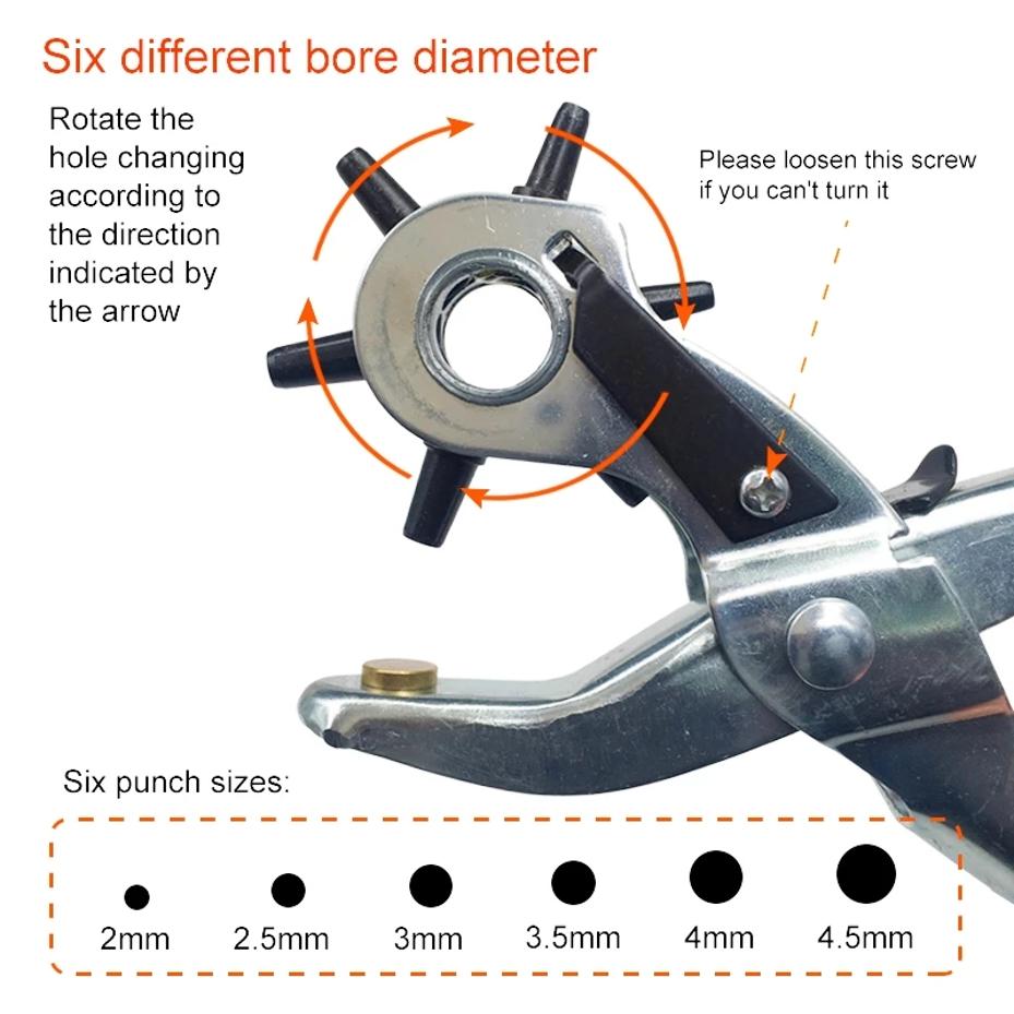 Leather Punch Revolving - Pince à poinçonner pour ceinture en