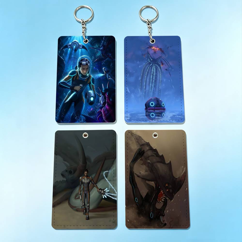 Leather Work Leather - Porte-badge porte-clés S-Subnautica 2, étui de