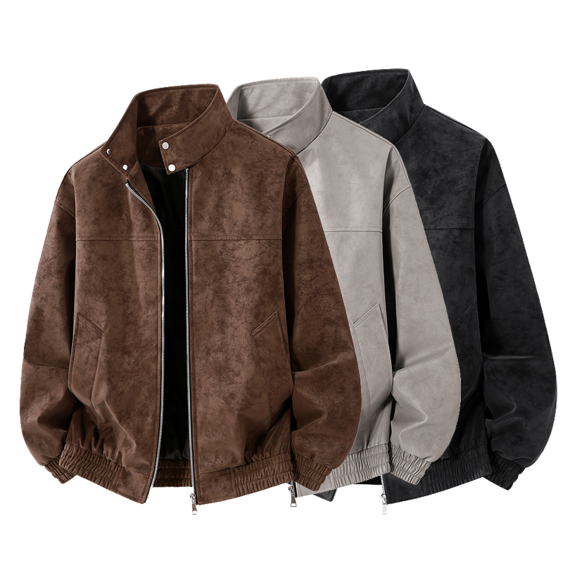 Leather Work Jacket - Blouson en cuir tie-dye pour homme,