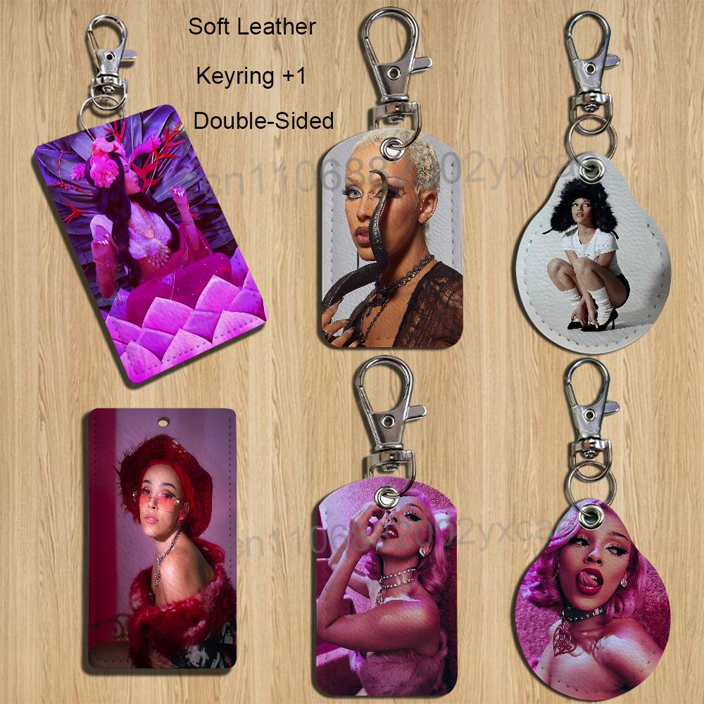 Leather Work Leather - Porte-cartes Doja Cat rouge pour cartes