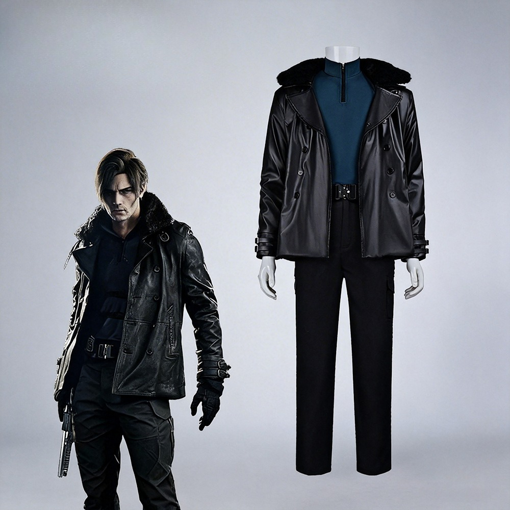 Leather Work Jacket - Costume de cosplay Leon Kennedy Re9