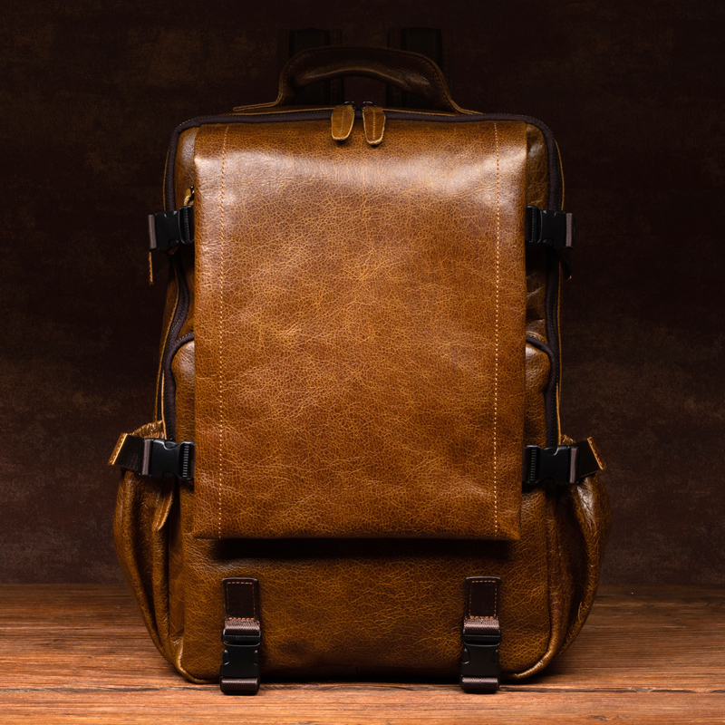 Leather Work Womens Backpack - Sac de Voyage Rétro en Cuir