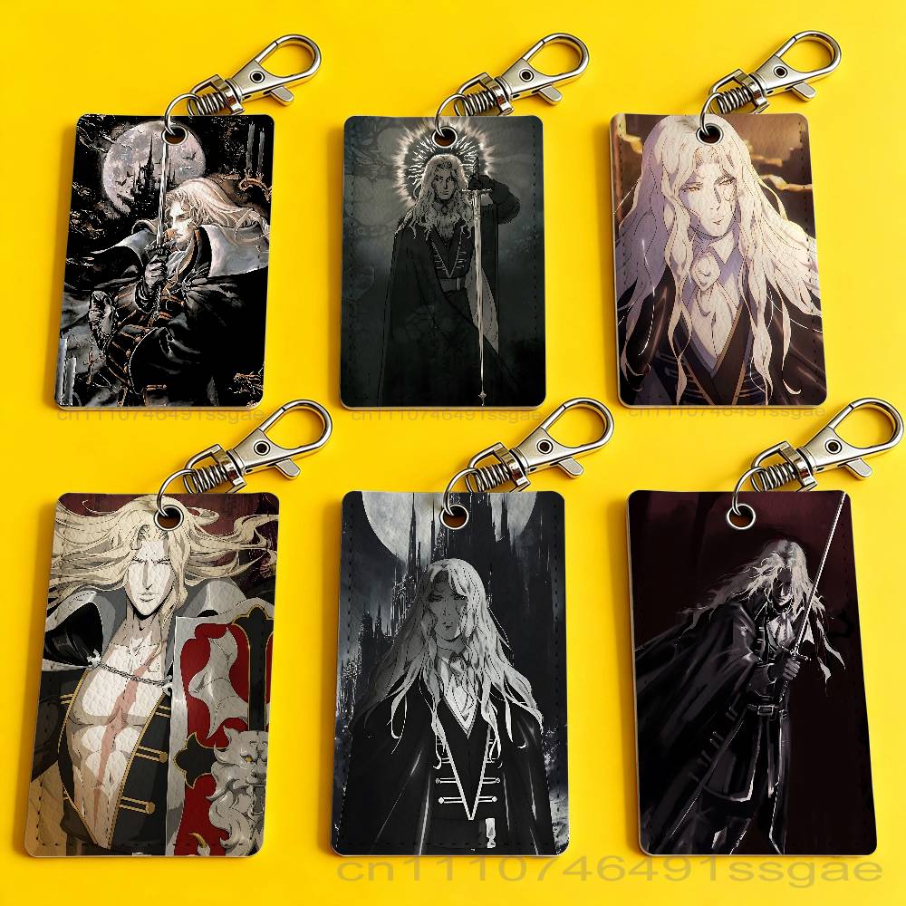 Leather Work Leather - Porte-badge Alucard C-Castlevania, porte-clés pour carte