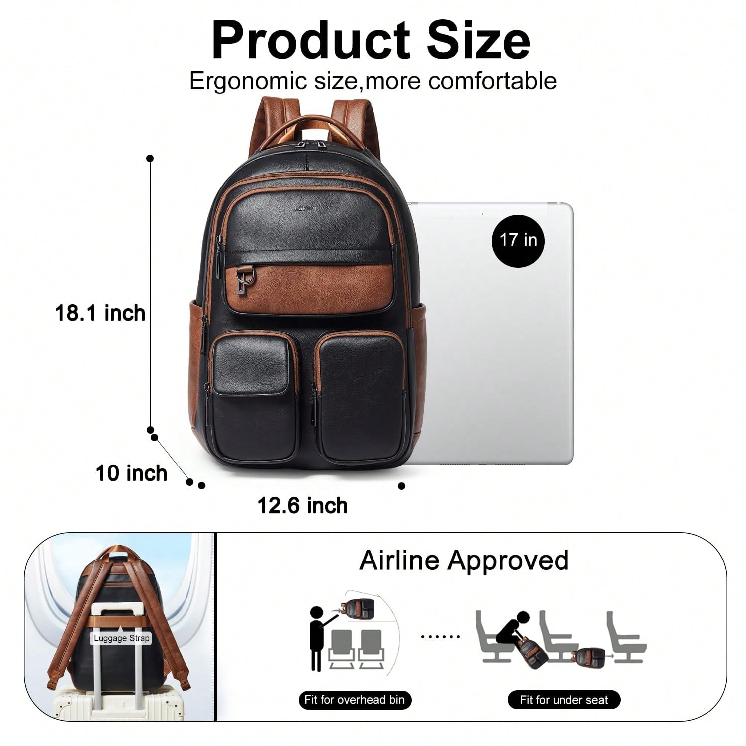 Sac à dos en cuir vegan LATMAP - Leather Work Womens Backpack avis et prix