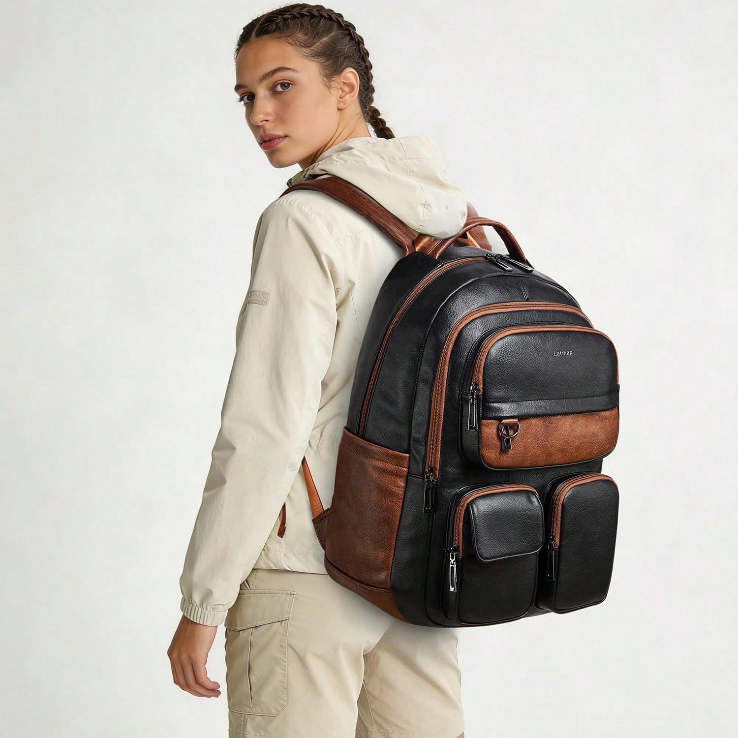 Sac à dos en cuir vegan LATMAP - Leather Work Womens Backpack avis et prix