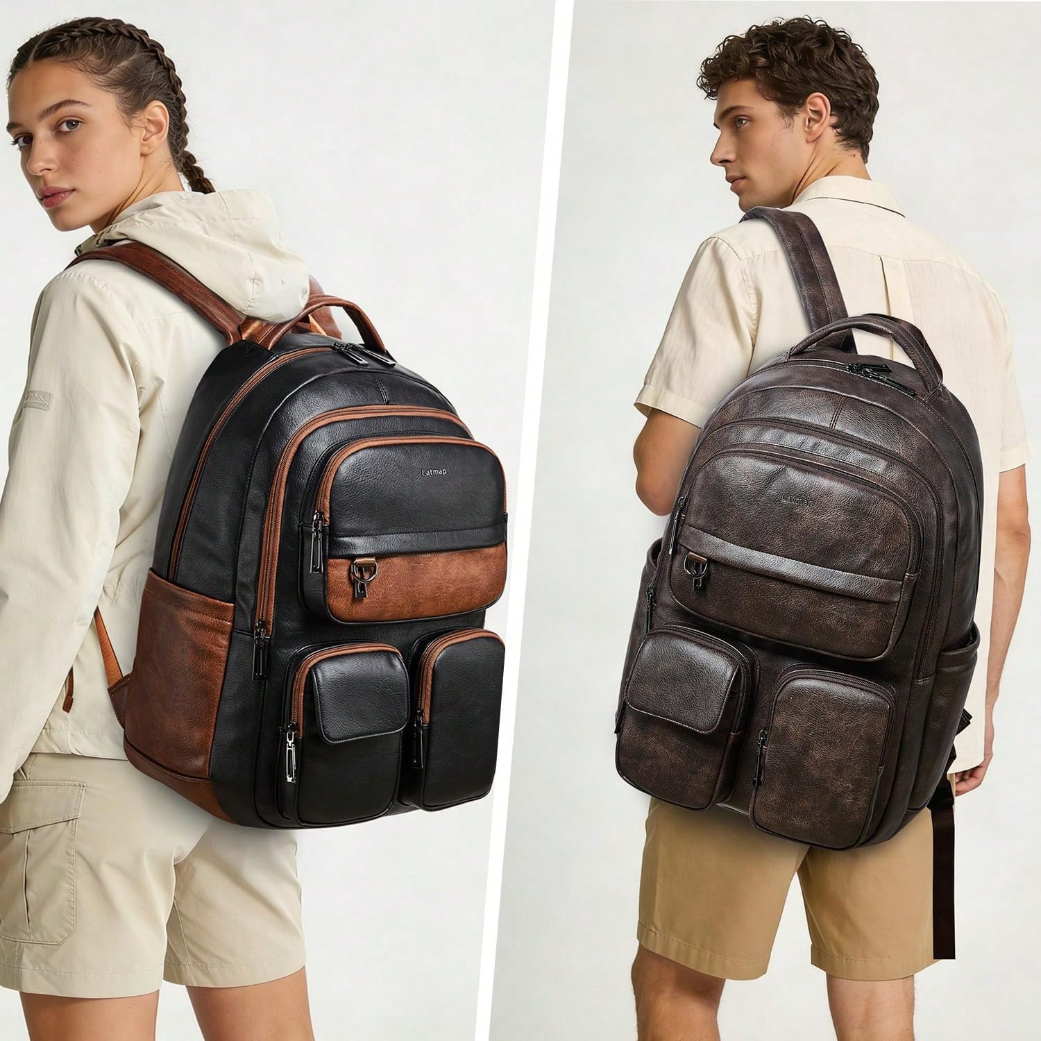 Sac à dos en cuir vegan LATMAP - Leather Work Womens Backpack avis et prix