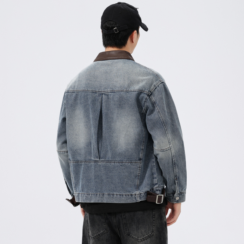 Veste en jean pour homme avec  - Leather Work Jacket avis et prix