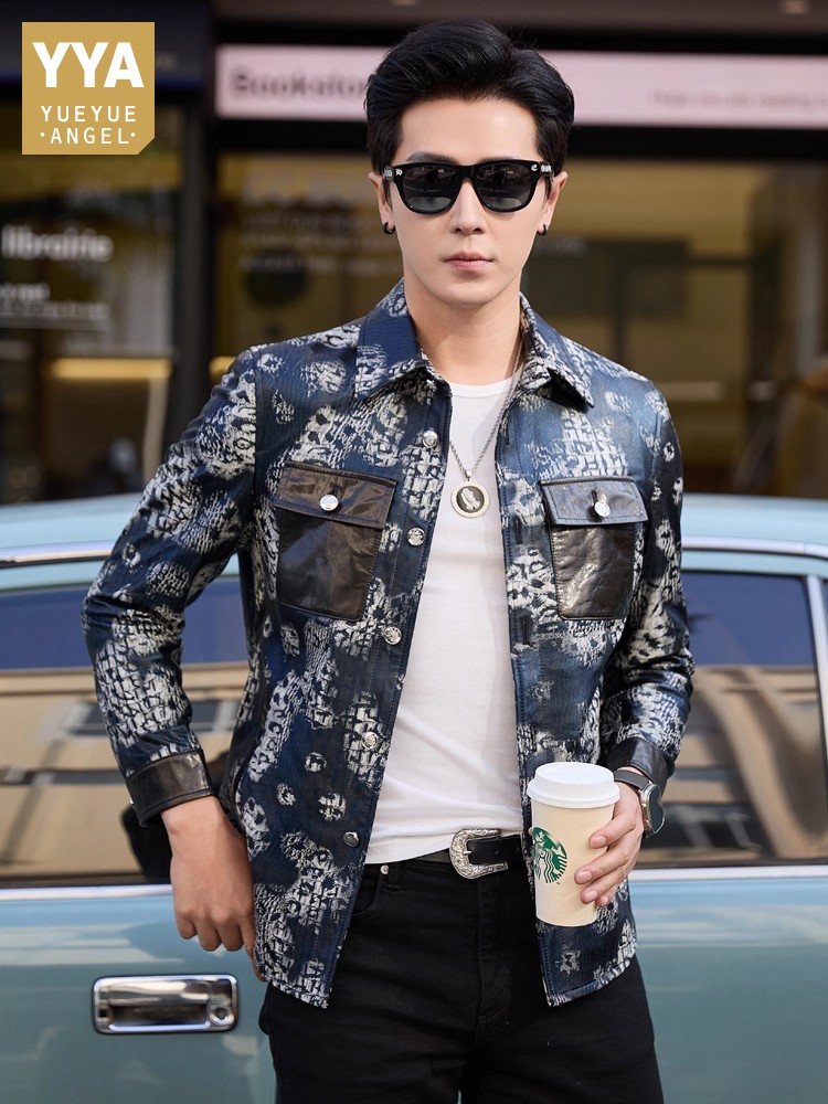 Veste de luxe en cuir véritabl - Leather Work Jacket Mens avis et prix