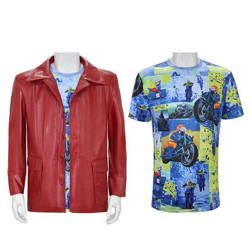 Veste en cuir rouge pour homme - Leather Work Jacket avis et prix