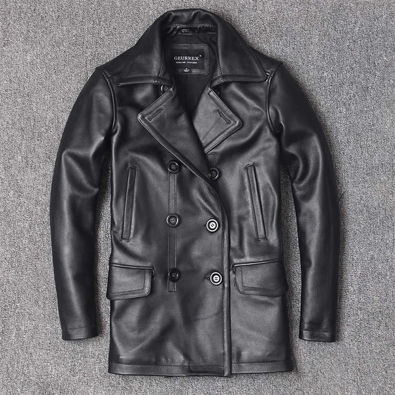 Veste en cuir véritable pour h - Leather Work Jacket avis et prix