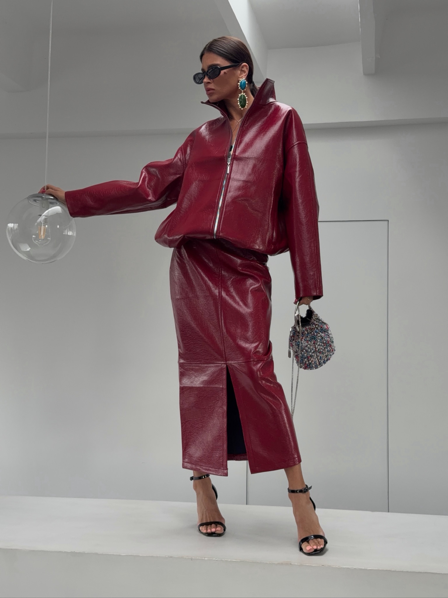 Ensemble 2 pièces pour femmes  - Leather Work Jacket avis et prix