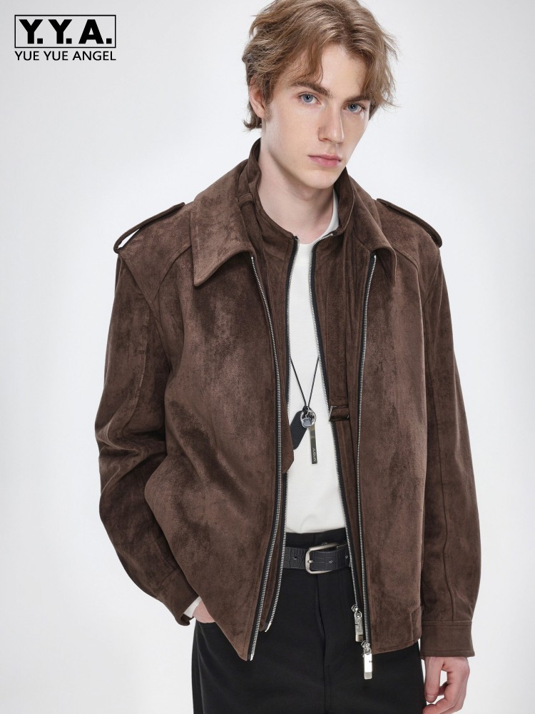 Veste en faux cuir suédé pour  - Leather Work Jacket Mens avis et prix