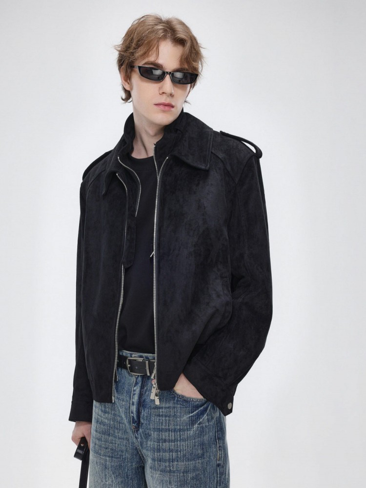 Veste en faux cuir suédé pour  - Leather Work Jacket Mens avis et prix