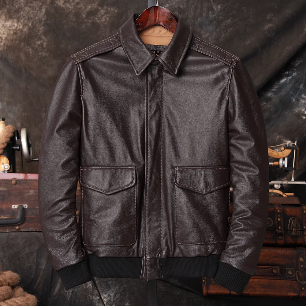 Blouson aviateur A2 en cuir vé - Leather Work Jacket avis et prix
