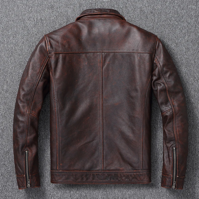 Veste en cuir véritable vintag - Leather Work Jacket avis et prix