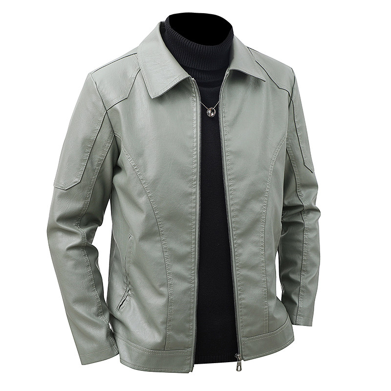 Blouson en cuir à revers pour  - Leather Work Jacket Mens avis et prix