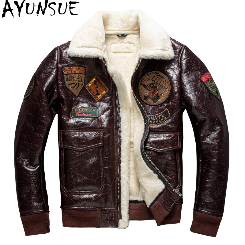 AYUNSUE-Blouson aviateur en cu - Leather Work Jacket avis et prix