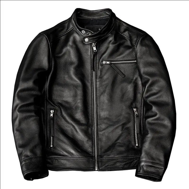 Veste de motard en cuir nature - Leather Work Jacket avis et prix